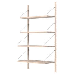 Contemporary Oak Shelf Library White H1148 W80 Section
