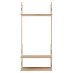 Contemporary Oak Shelf Library White H1852 Hanger Section