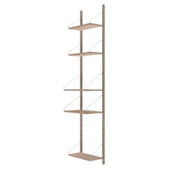Contemporary Oak Shelf Library White H1852 W40 Section