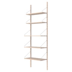 Contemporary Oak Shelf Library White H1852 W60 Section