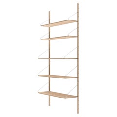 Contemporary Oak Shelf Library White H1852 W80 Section