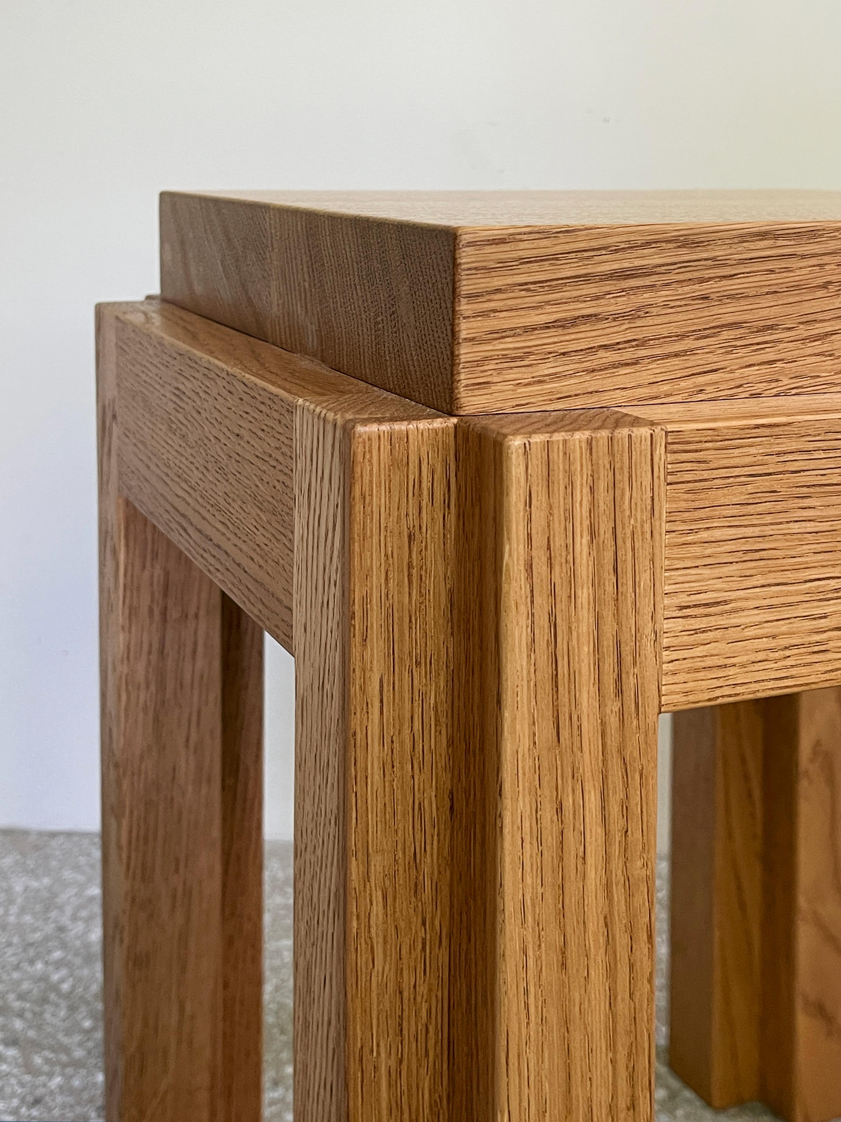 Danish Contemporary Oak Side Table 'BD', Fora Projects 