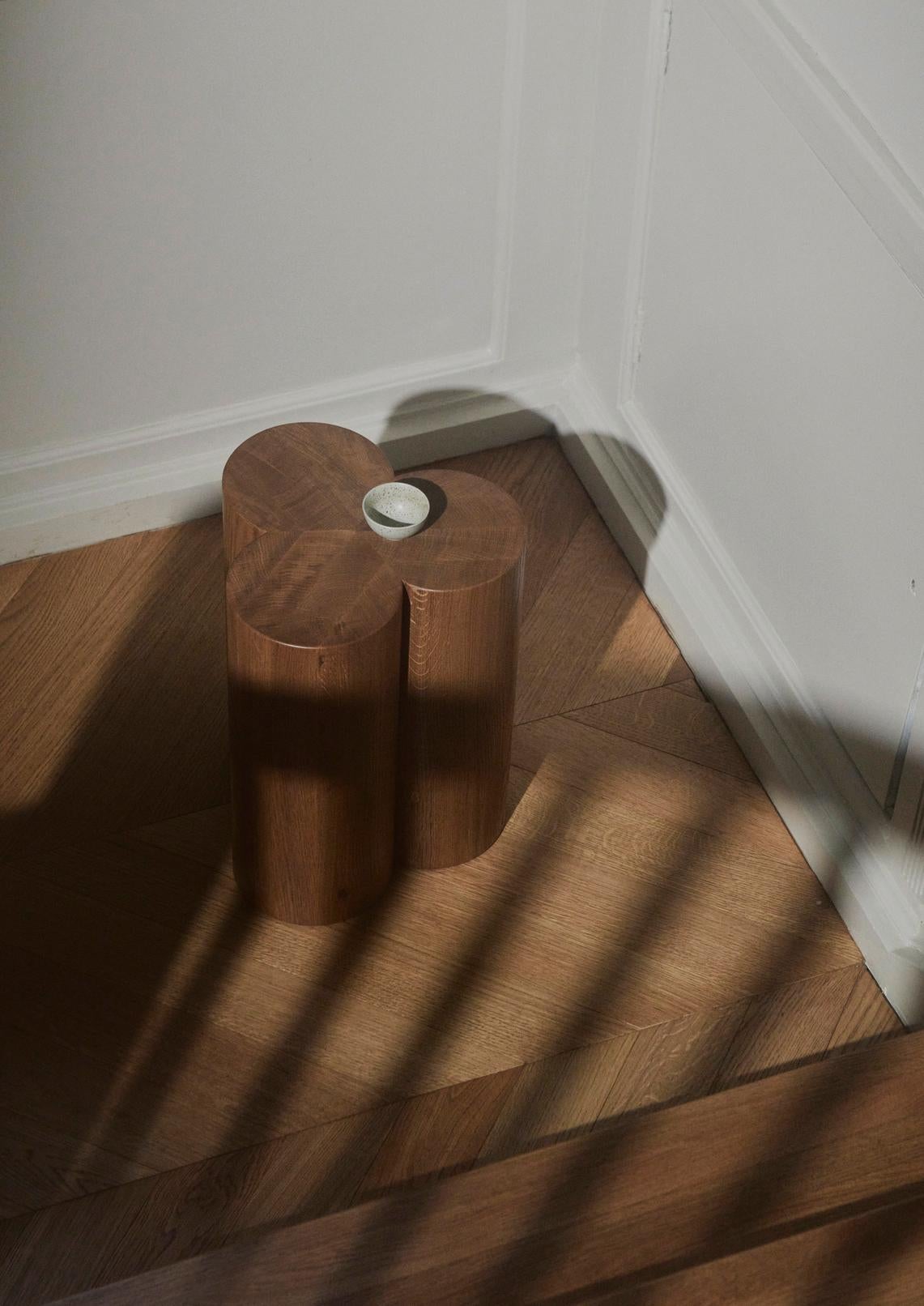 Contemporary Oak Side Table 'NLM', Fora Projects, Medium Brown 1