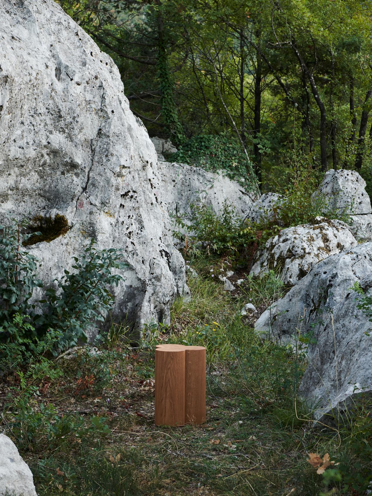 Contemporary Oak Side Table 'NLM', Fora Projects, Medium Brown 2