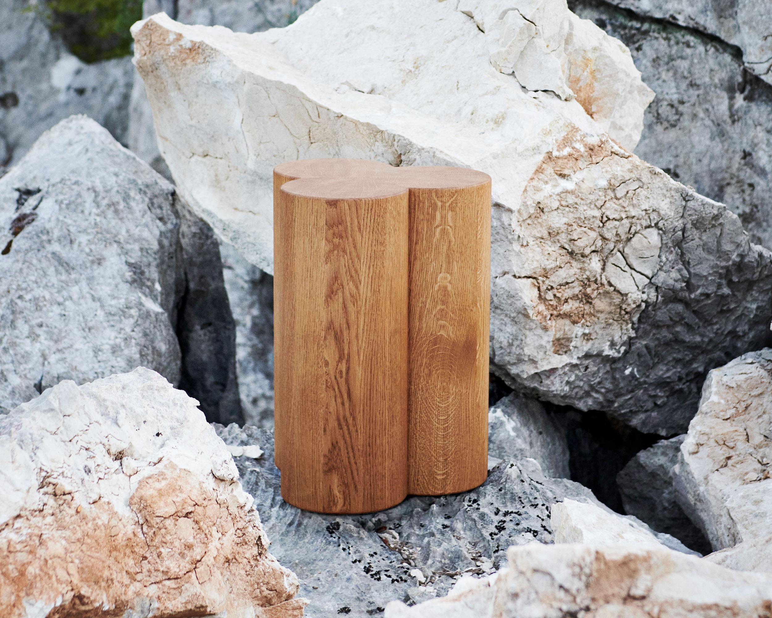 Contemporary Oak Side Table 'NLM', Fora Projects, Medium Brown 3