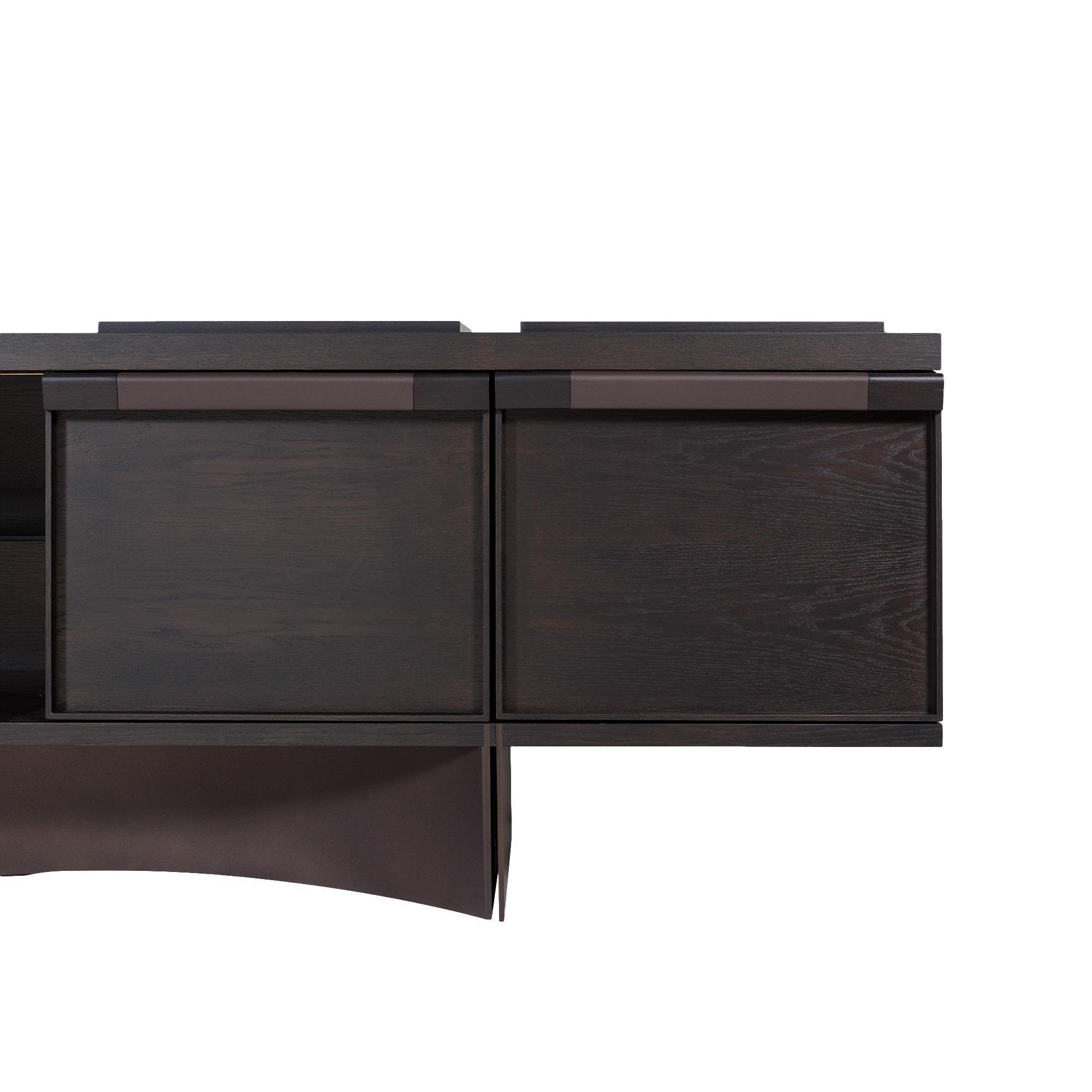 Contemporary Oak Sideboard By Antonio Facco Design Studio For Sale 6