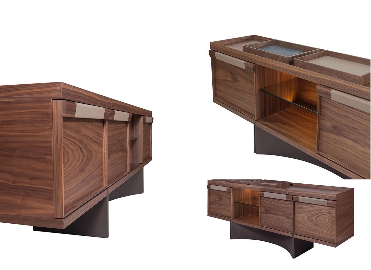 Metal Contemporary Oak Sideboard By Antonio Facco Design Studio For Sale