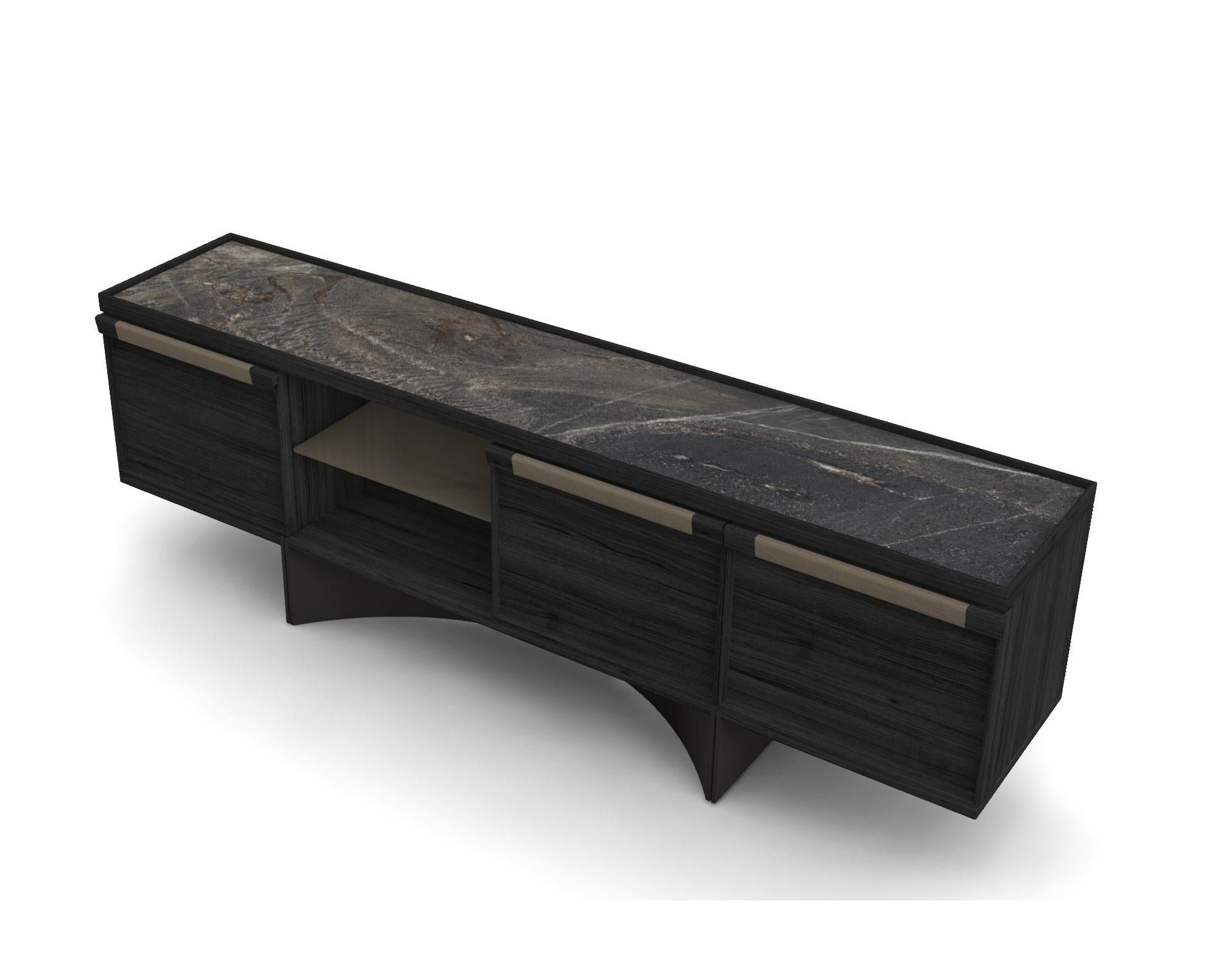 Contemporary Oak Sideboard By Antonio Facco Design Studio For Sale 1