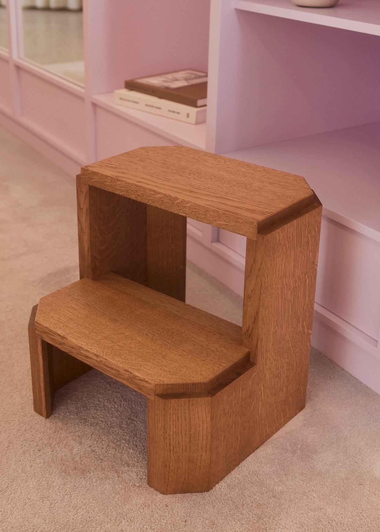 Contemporary Oak Stepping Stool 'BD', Fora Projects In New Condition In Paris, IDF
