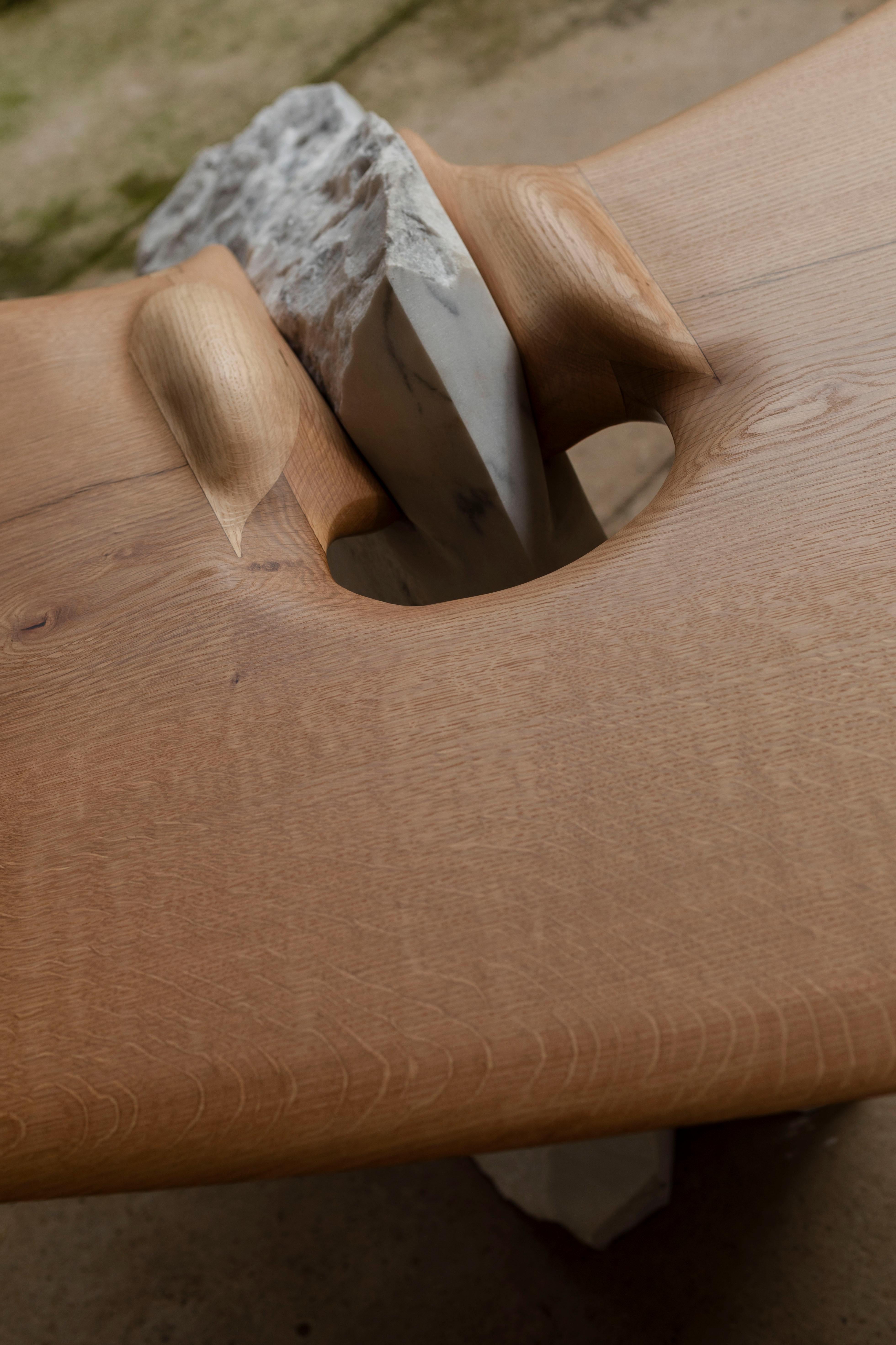 Contemporary Oak Wood Mesa Schreibtisch im Angebot 5