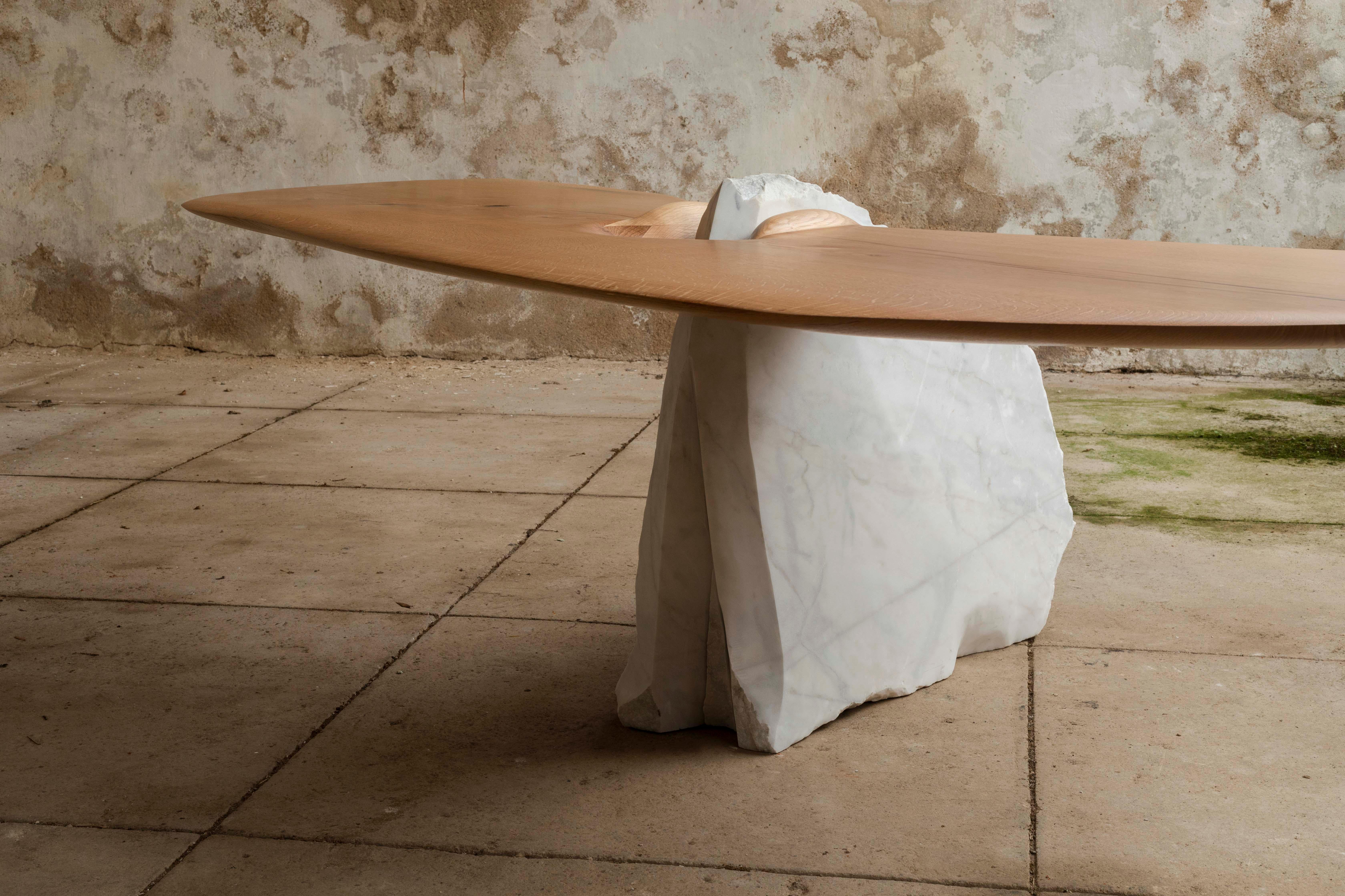 Contemporary Oak Wood Mesa Schreibtisch im Angebot 7