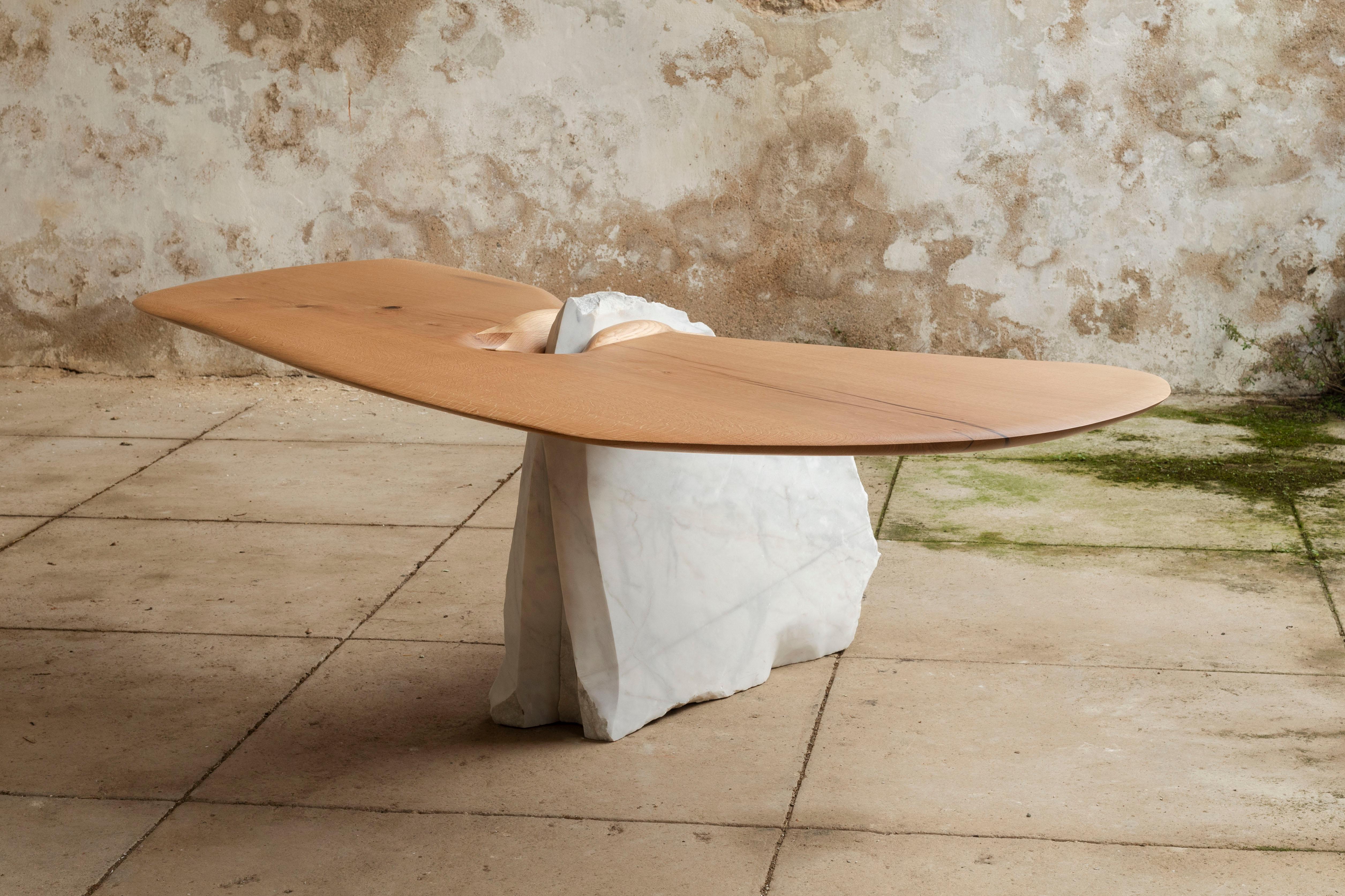 Contemporary Oak Wood Mesa Schreibtisch im Angebot 14