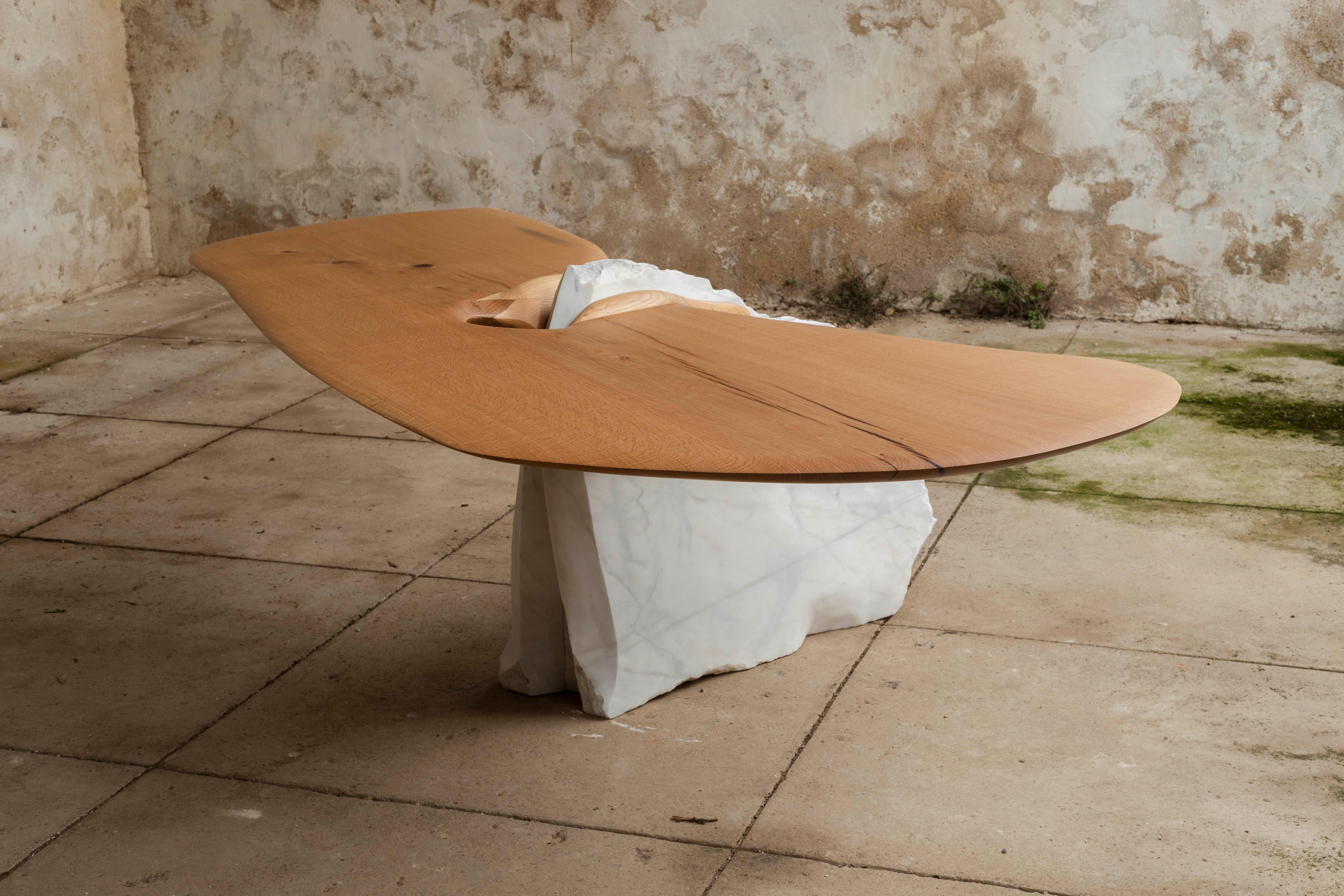 Contemporary Oak Wood Mesa Schreibtisch im Angebot 2