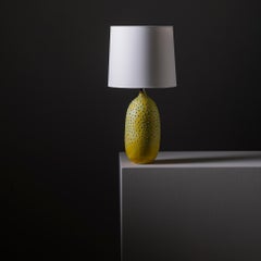 Contemporary Oblong Huxley Table Lamp in Lichen Yellow by Elyse Graham