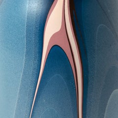 Contemporary Oblong Marbled Mississippi Vase in Blue by Elyse Graham