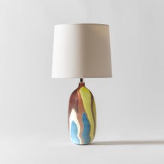 Lámpara de sobremesa contemporánea oblonga jaspeada Shetland de Elyse Graham