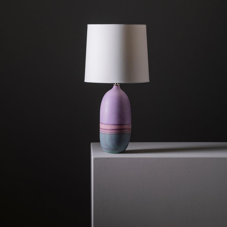 Contemporary Oblong Mercury Table Lamp in Lilac Ombre by Elyse Graham For  Sale at 1stDibs