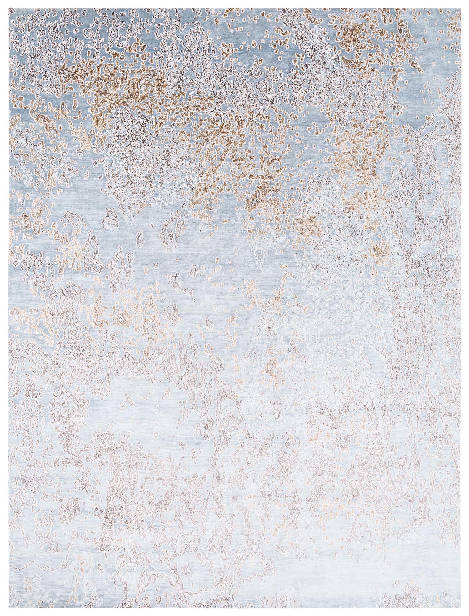 Tappeto da giardino personalizzato AM Contemporary Oceanic Modern Abstract Blue Area Rug Capri by Joseph Carini in vendita 1