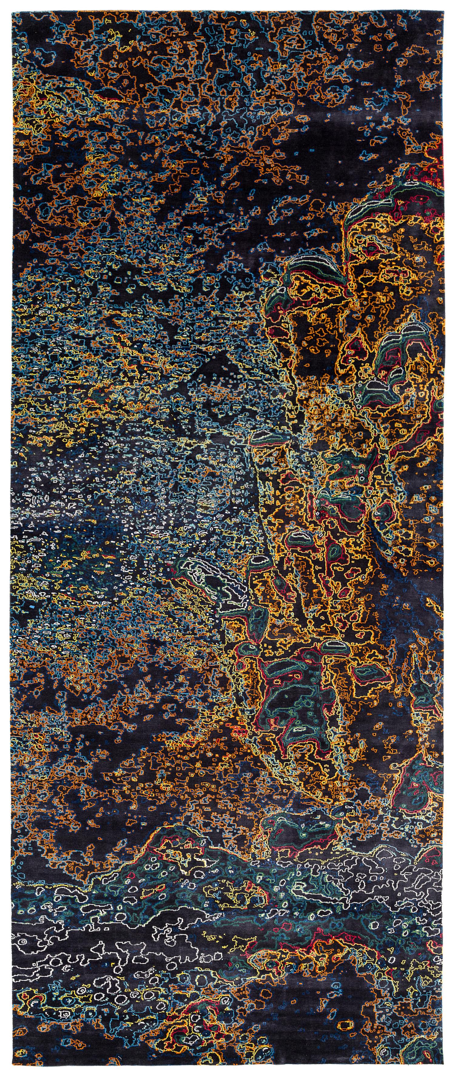 Tapis contemporain Oceanic Modern Abstract Colorful New World by Joseph Carini en vente 2