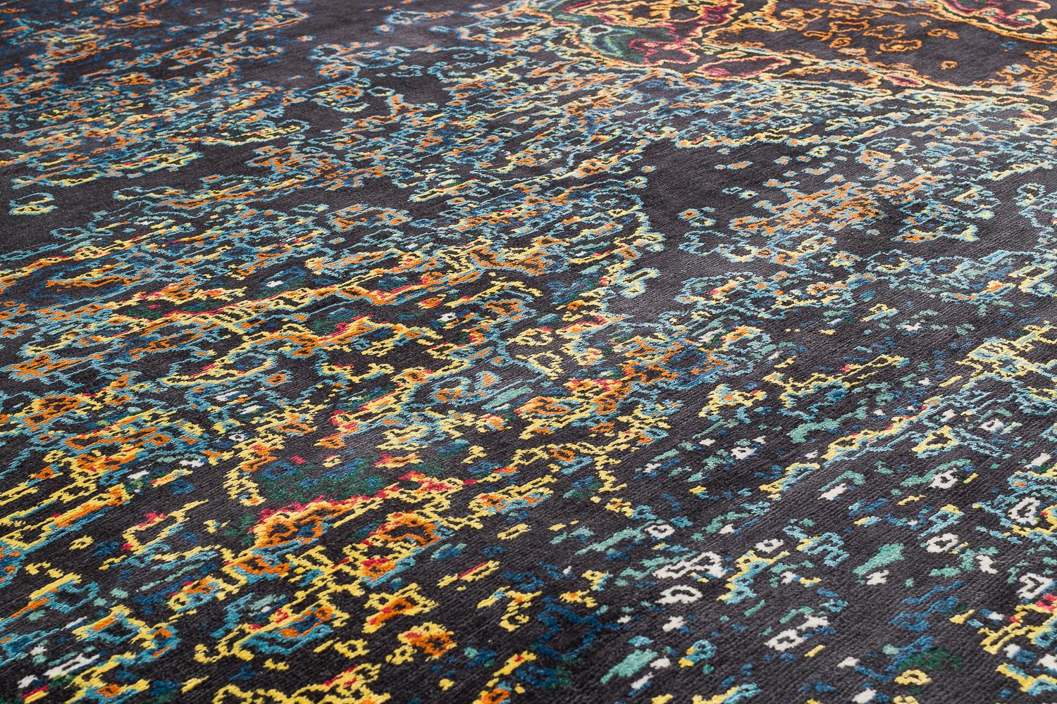 Tapis contemporain Oceanic Modern Abstract Colorful New World by Joseph Carini en vente 1