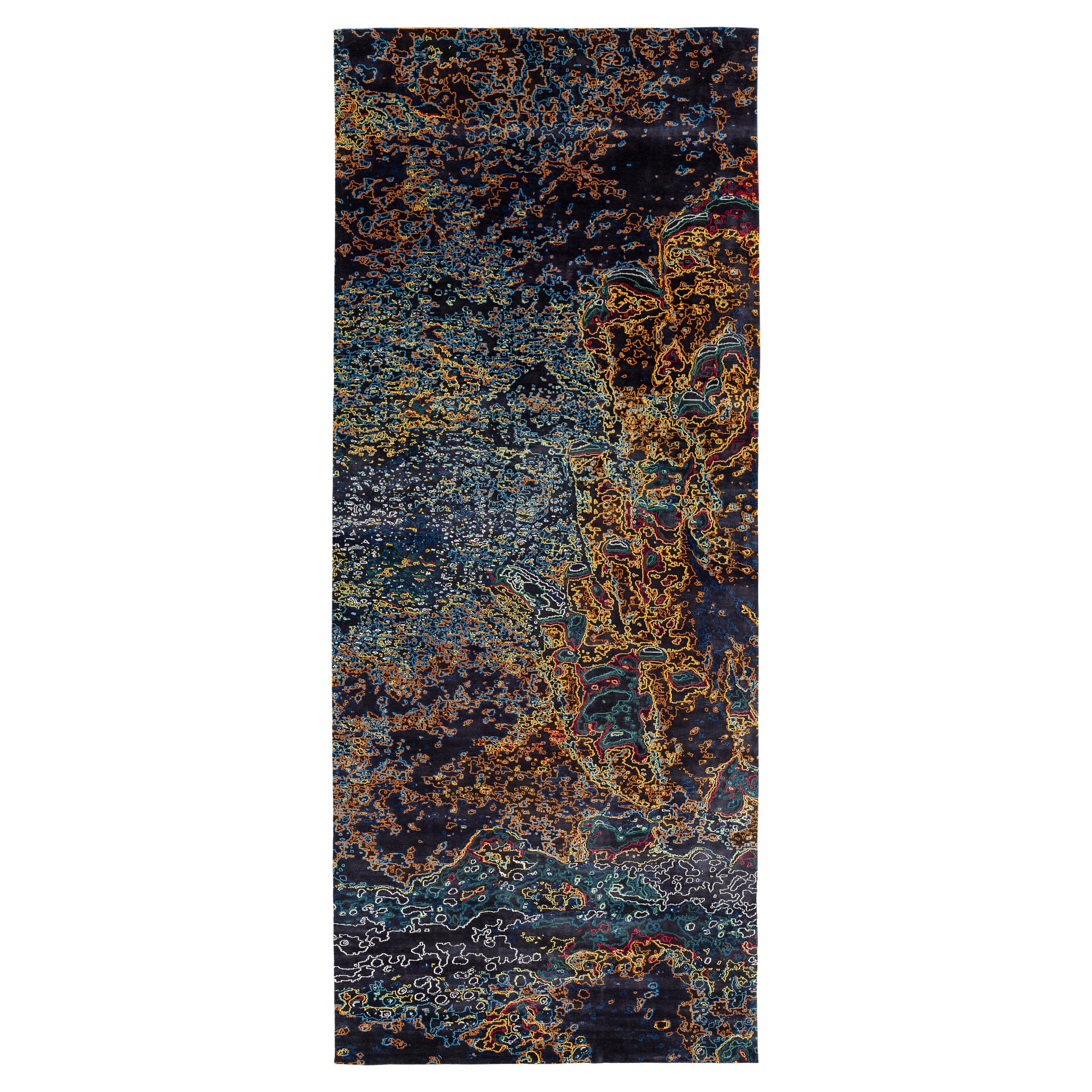 Tappeto contemporaneo Oceanic Modern Abstract Colorful New World di Joseph Carini