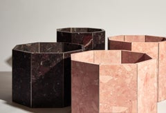 Contemporary Octagon Narcissus Planter / Pot in Pink Rosa Perlino Terrazzo