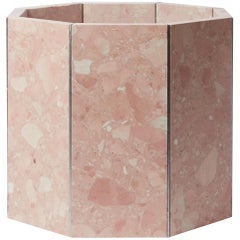 Contemporary Octagon Narcissus Planter / Pot in Pink Rosa Perlino Terrazzo