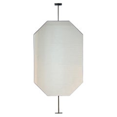 Specchio ottagonale contemporaneo da appoggio a soffitto con cornice in bronzo patinato