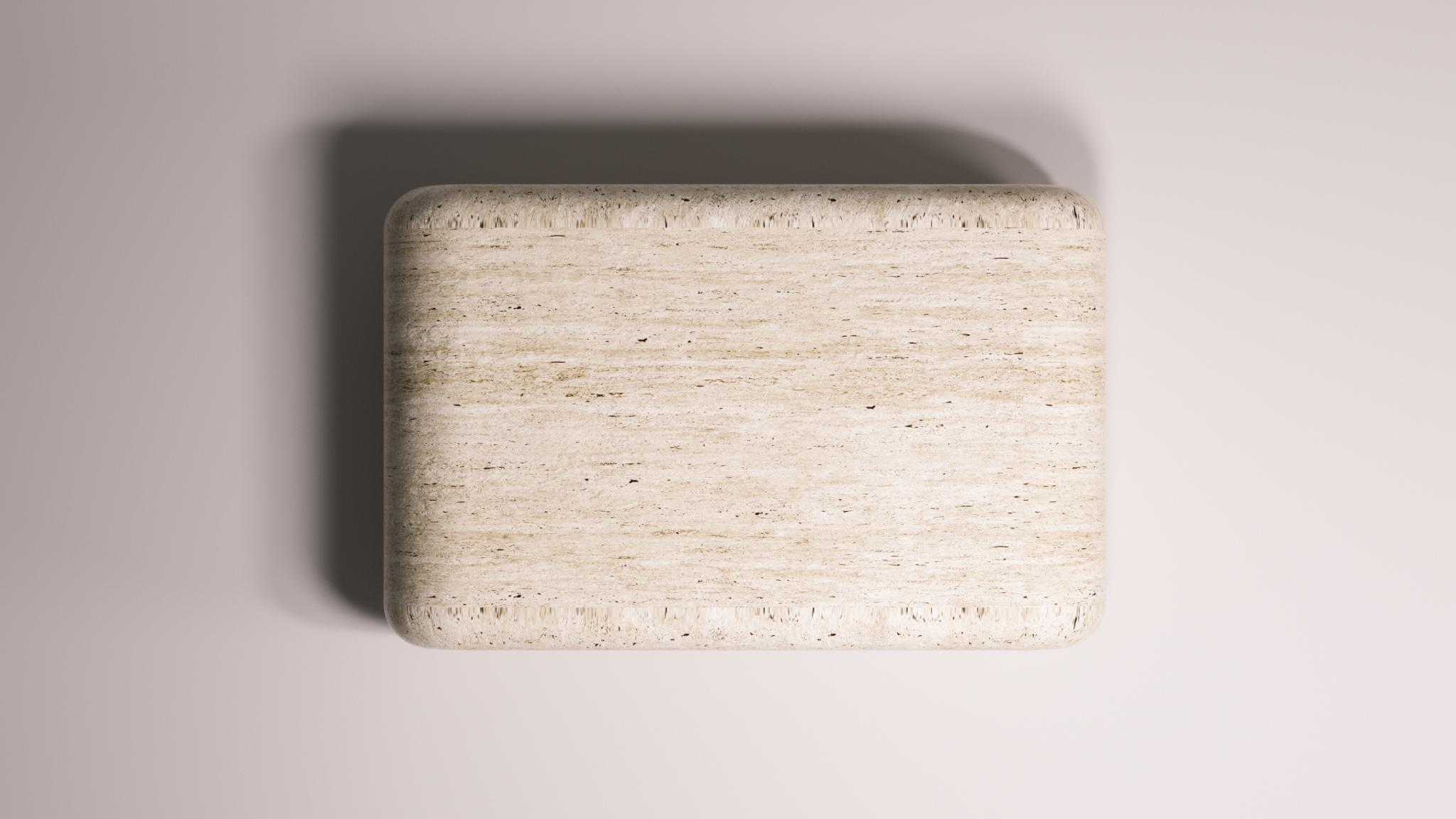 Travertin Contemporary Octane - Table basse par Arthur Vallin en vente