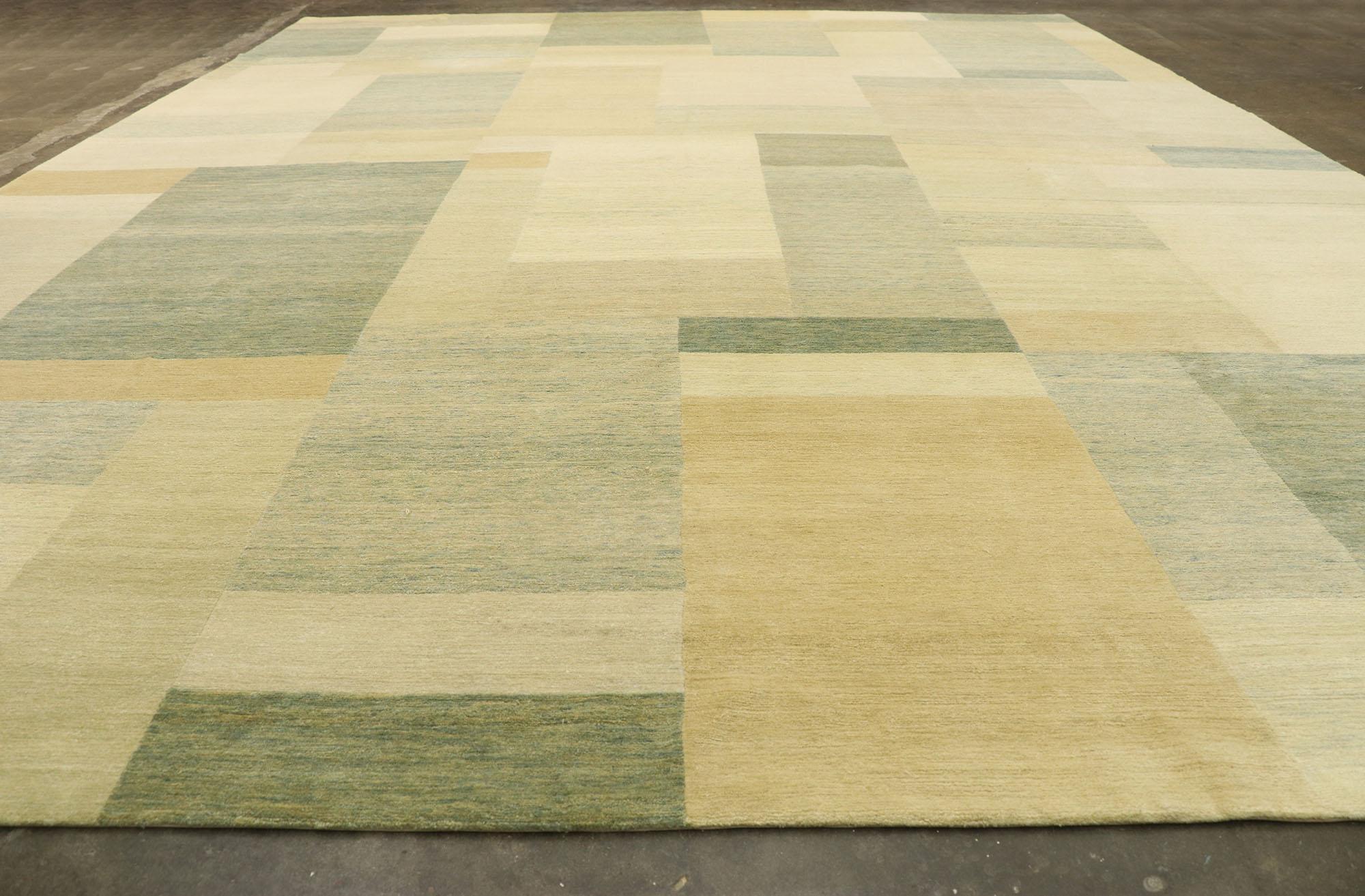 Contemporary Tibetan Odegard Rug with Cubist Bauhaus Style In Excellent Condition In Dallas, TX