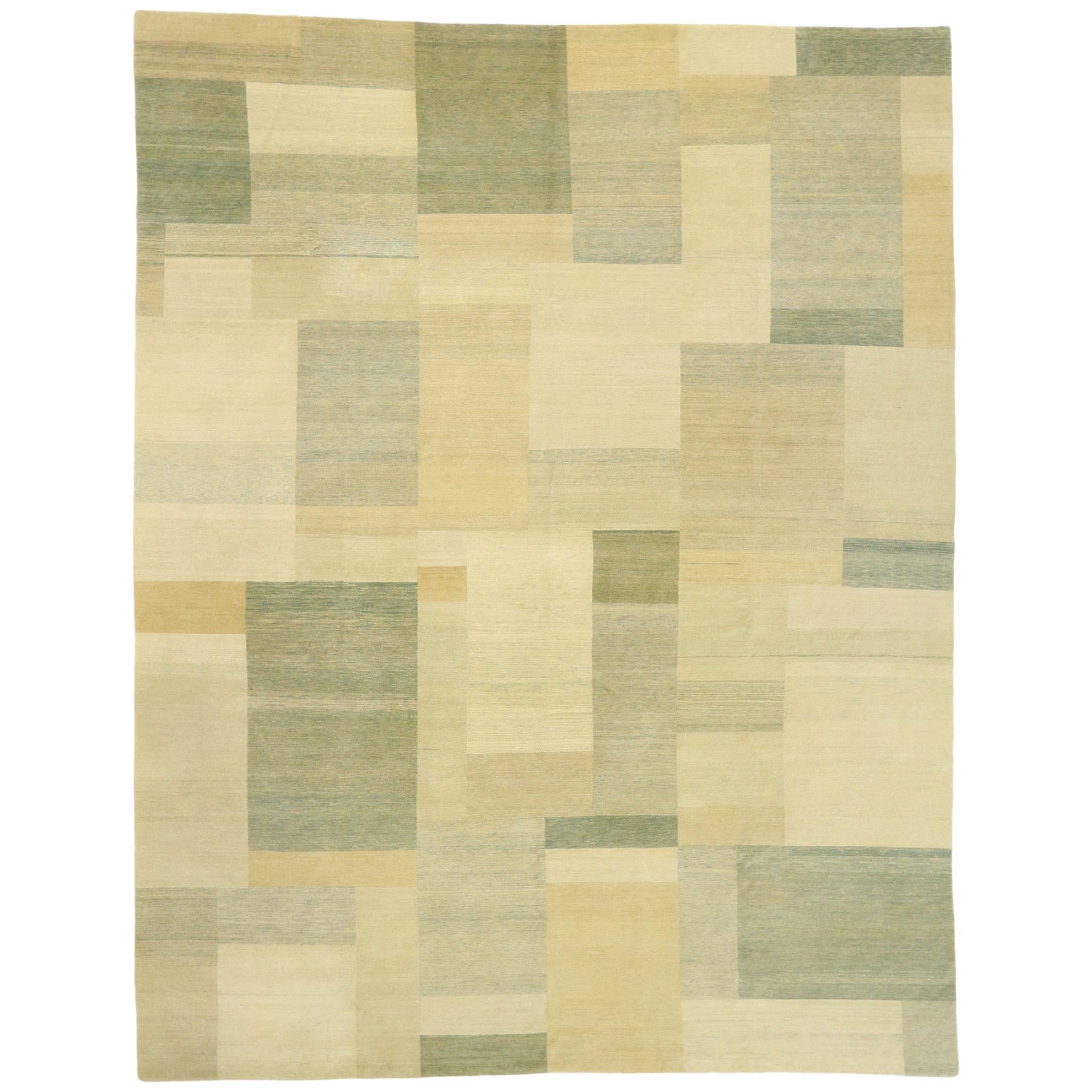 Contemporary Tibetan Odegard Rug with Cubist Bauhaus Style