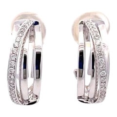 Contemporary Odelia 0.66 tcw Diamond 18K White Gold Omega Back Hoops