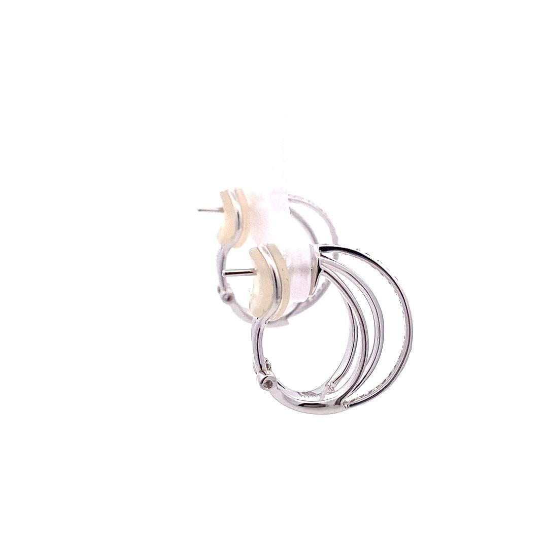 Femenino o masculino Aros Omega Contemporáneos de Diamantes Odelia y Oro Blanco de 18kt en venta
