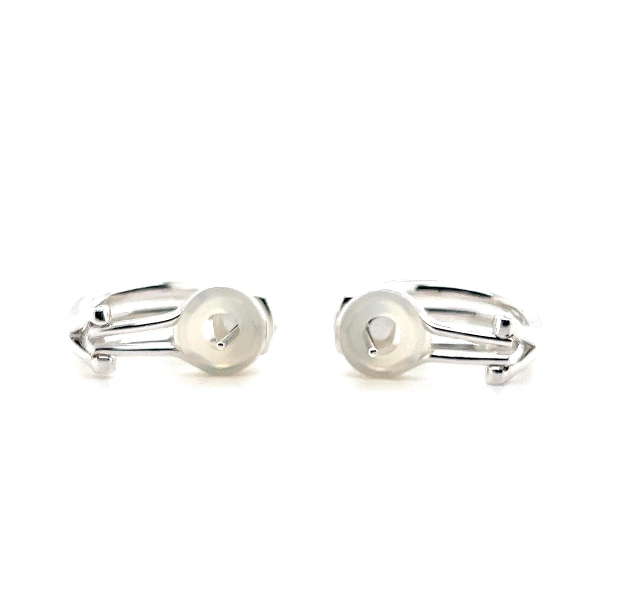Aros Omega Contemporáneos de Diamantes Odelia y Oro Blanco de 18kt en venta 3