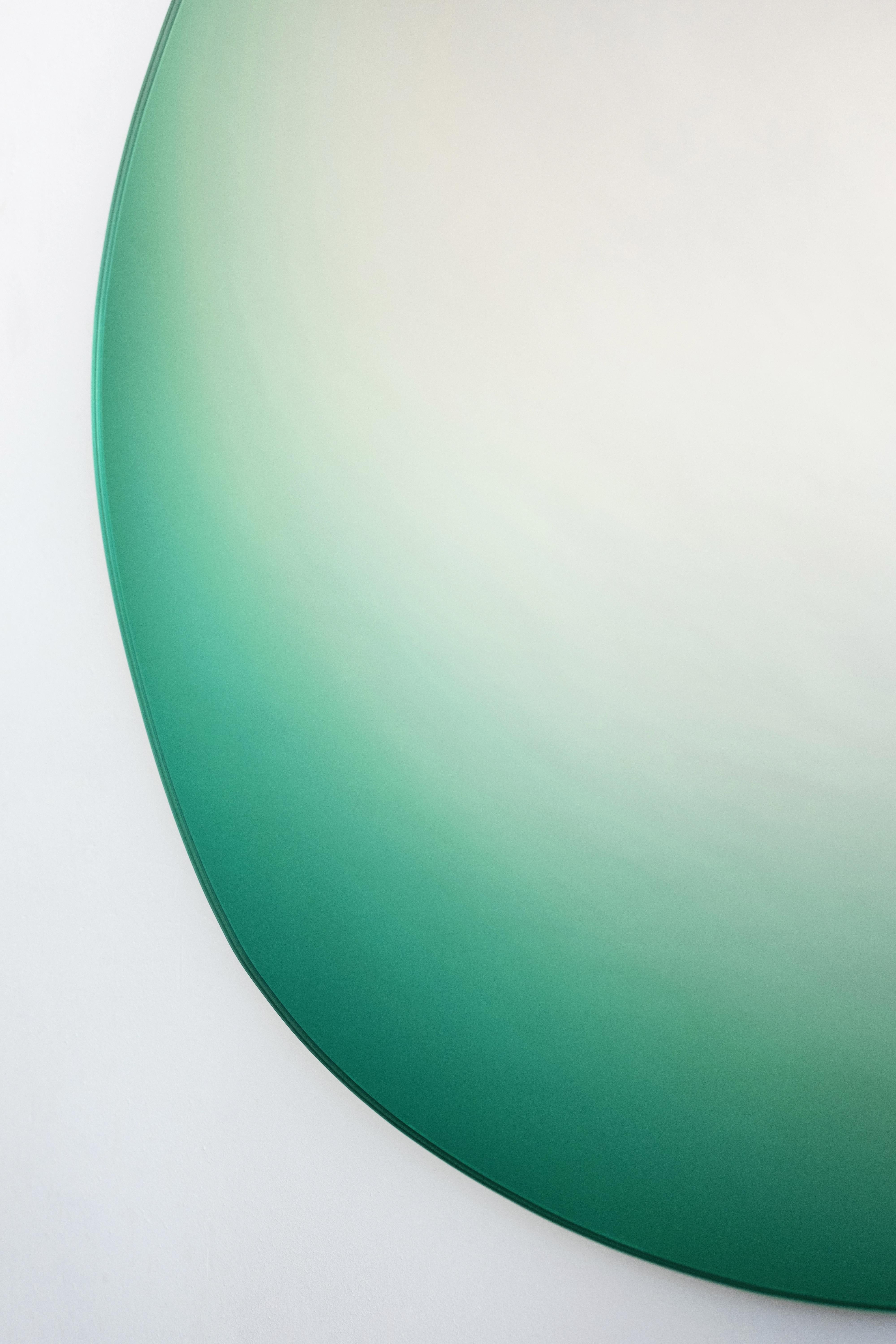 XXIe siècle et contemporain Miroir mural vert contemporain Off Round Hue n° 5 de Sabine Marcelis en vente