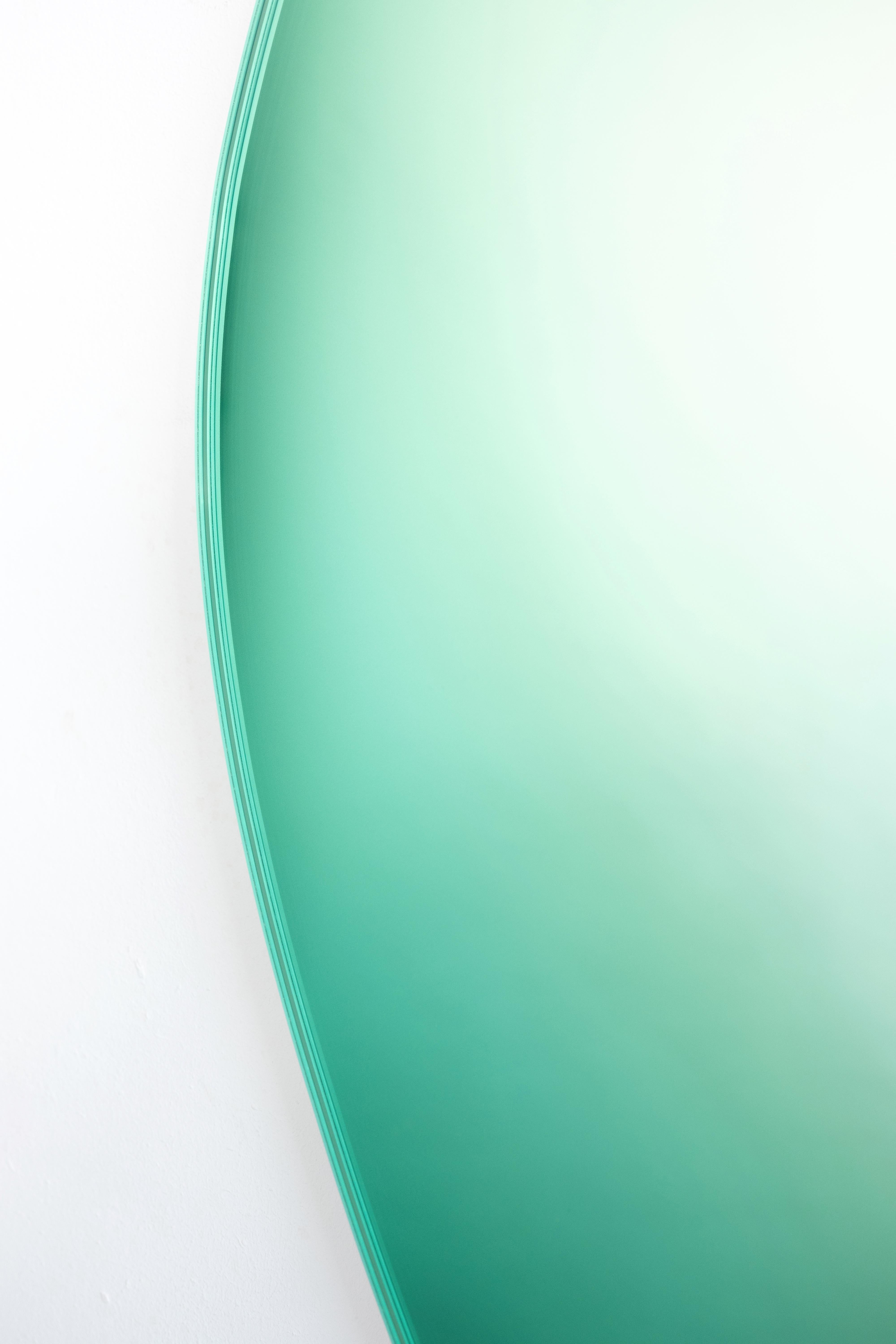Zeitgenössischer grüner Wandspiegel in runder Farbgebung #5 von Sabine Marcelis (Glas) im Angebot