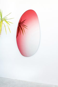 Contemporary Red Body Mirror, Off Round Hue #2, Wall Mirror by Sabine Marcelis