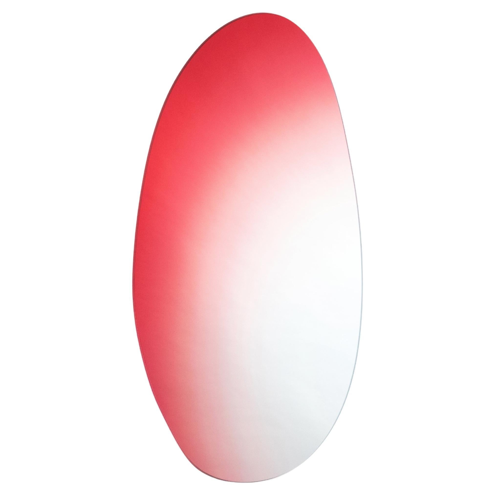 Contemporary Red Body Mirror, Off Round Hue #2, Wall Mirror by Sabine Marcelis For Sale
