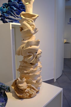 Contemporary Off-White Clay Sculpture