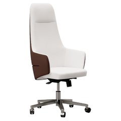 Contemporary Office Chair by Fabio Arcaini Velvet Leather Nabuk