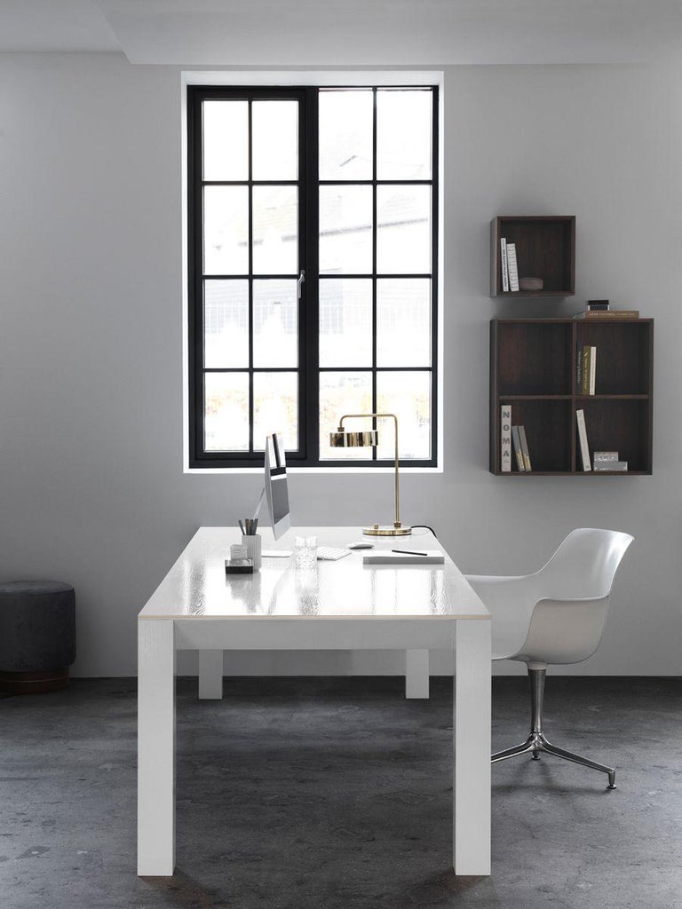 Contemporary Office Desk In Black High Gloss Lacquered Oak