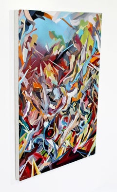 Contemporary Oil on Linen Painting Signed Victor Reyes No Man Needs Anything