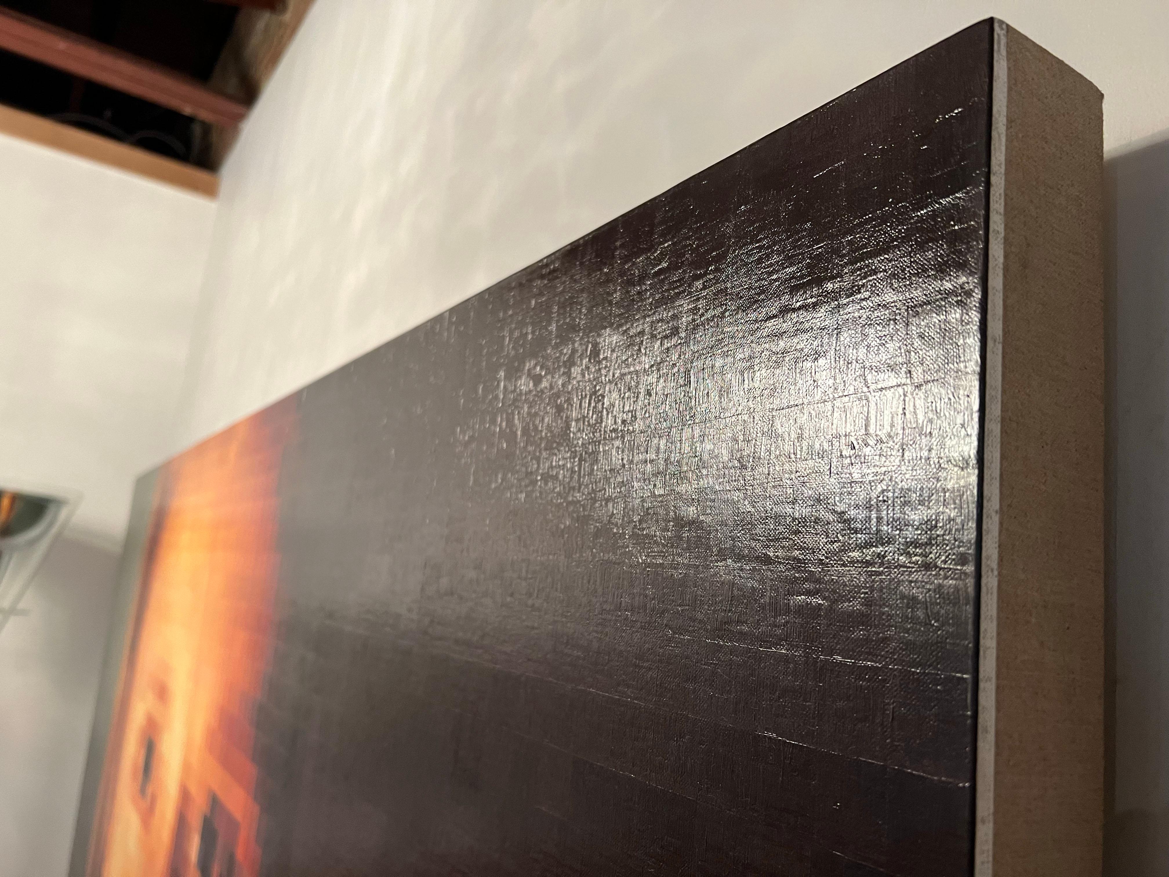 Peinture à l'huile contemporaine « Areil in Candle Light » de Douglas Leon Cartmel sur lin en vente 4