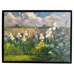 Peinture à l'huile contemporaine sur lin par Pam Della
