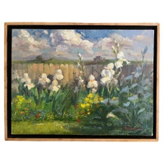 Pittura a olio contemporanea su lino di Pam Della