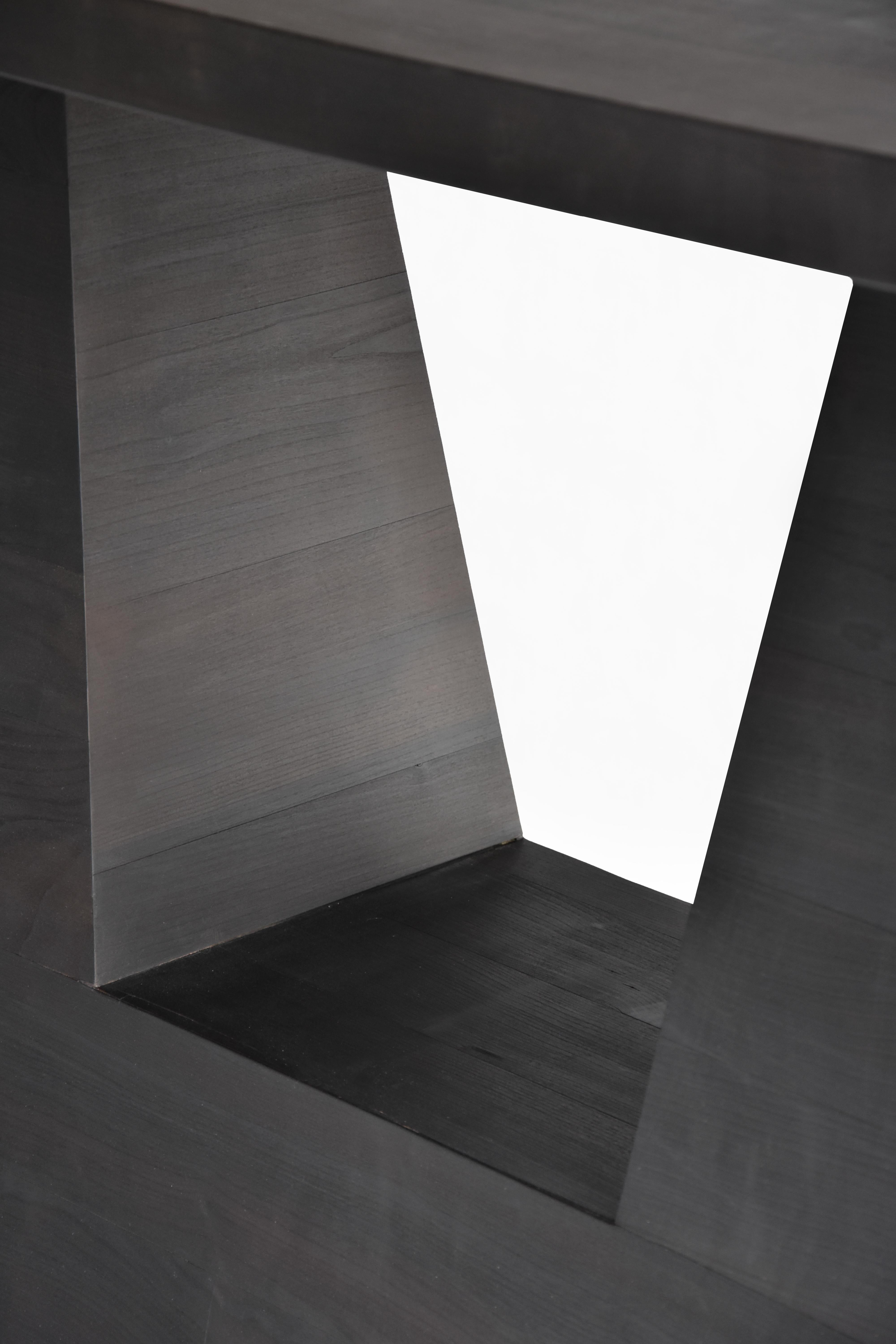 German Contemporary 'OKA' Console Table by Eichkorn, Burnt Cherry Wood, Customizable For Sale