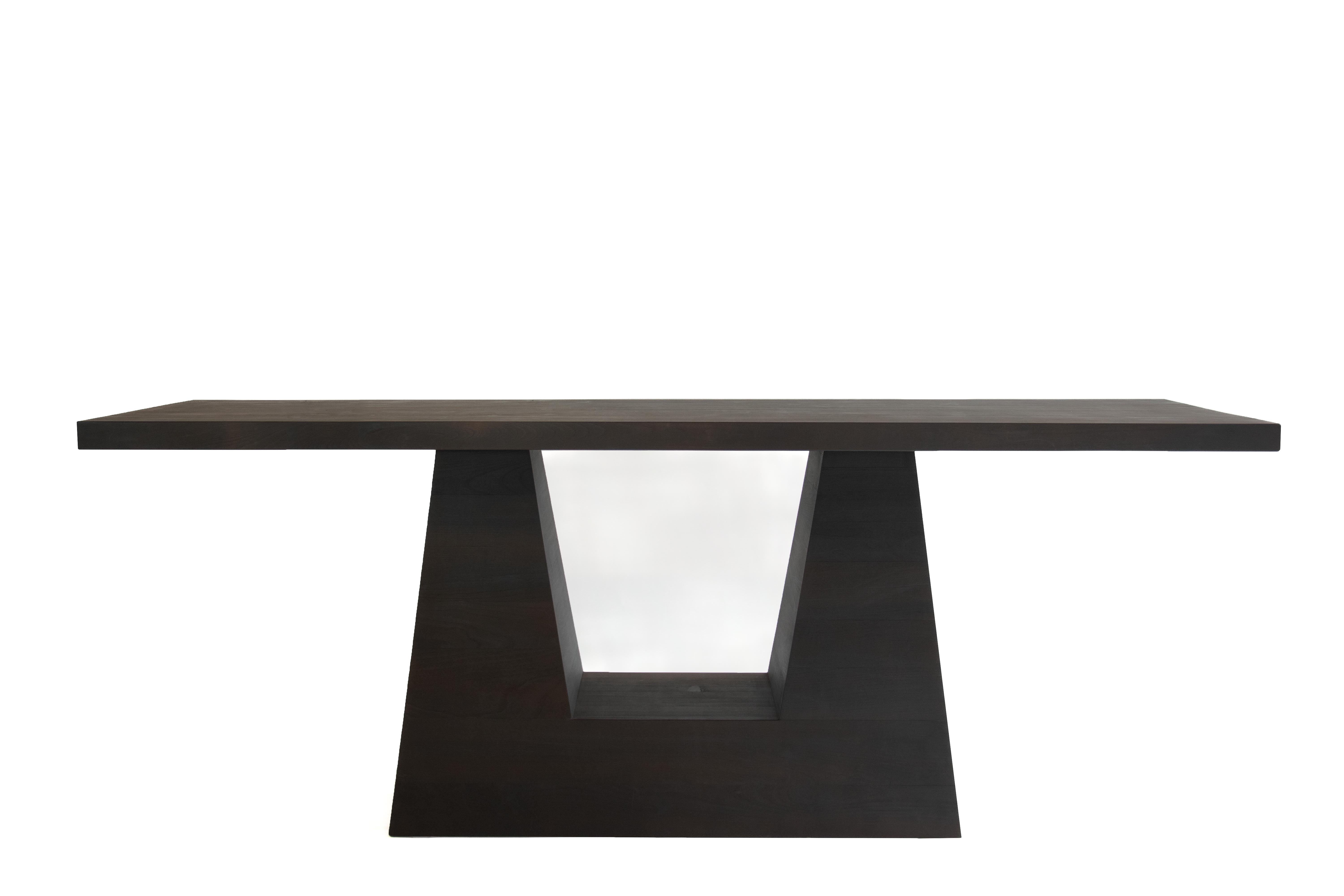 Contemporary 'OKA' Console Table by Eichkorn, Burnt Cherry Wood, Customizable In New Condition For Sale In Paris, IDF