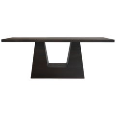 Mesa consola contemporánea "OKA" de Eichkorn, madera de cerezo quemado, personalizable