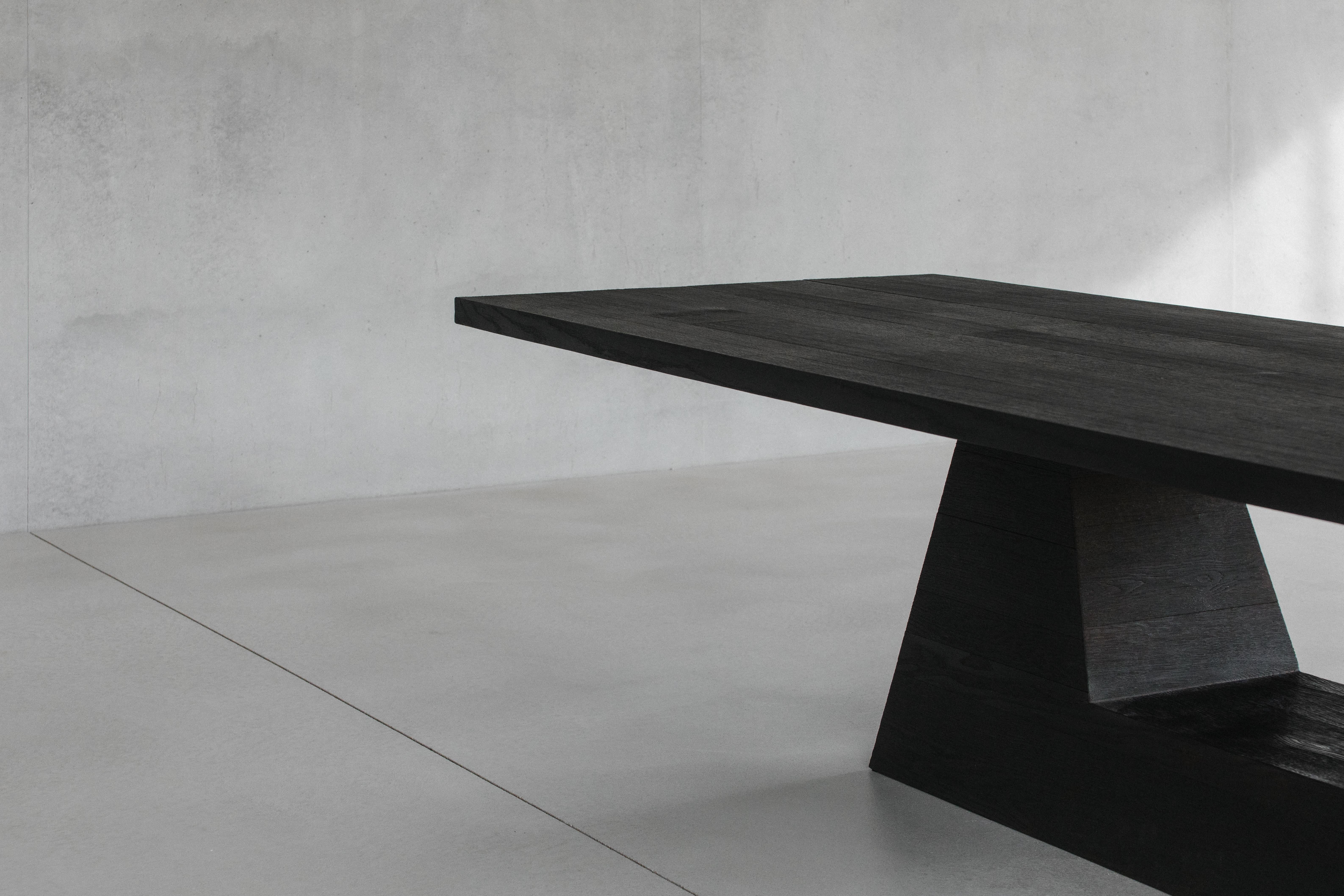 Contemporary 'OKA' Dining Table by Eichkorn, Burnt Oak, Customizable For Sale 5