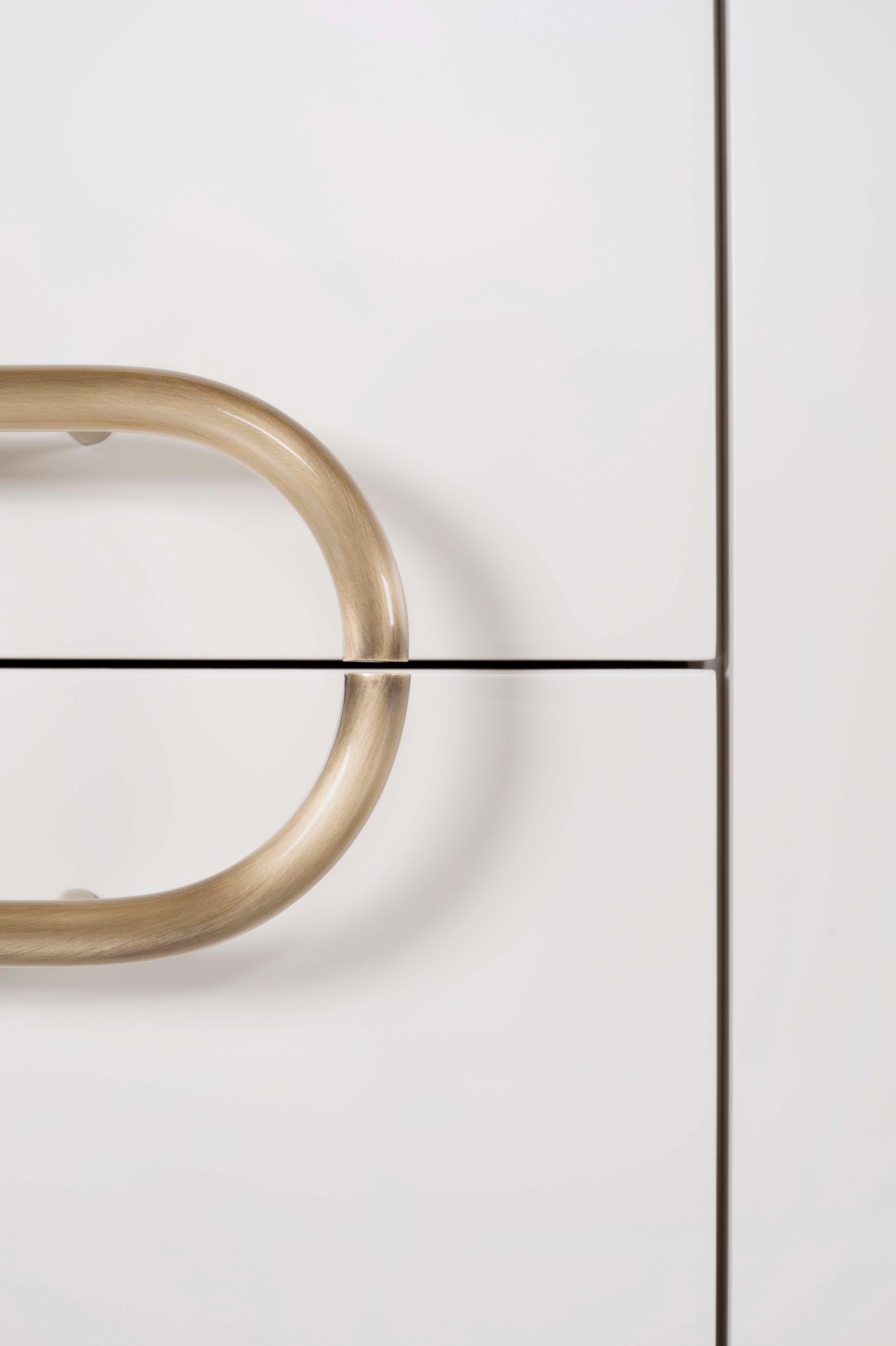 Credenza contemporanea in marmo calacatta Oliver, realizzata a mano da Greenapple in vendita 4